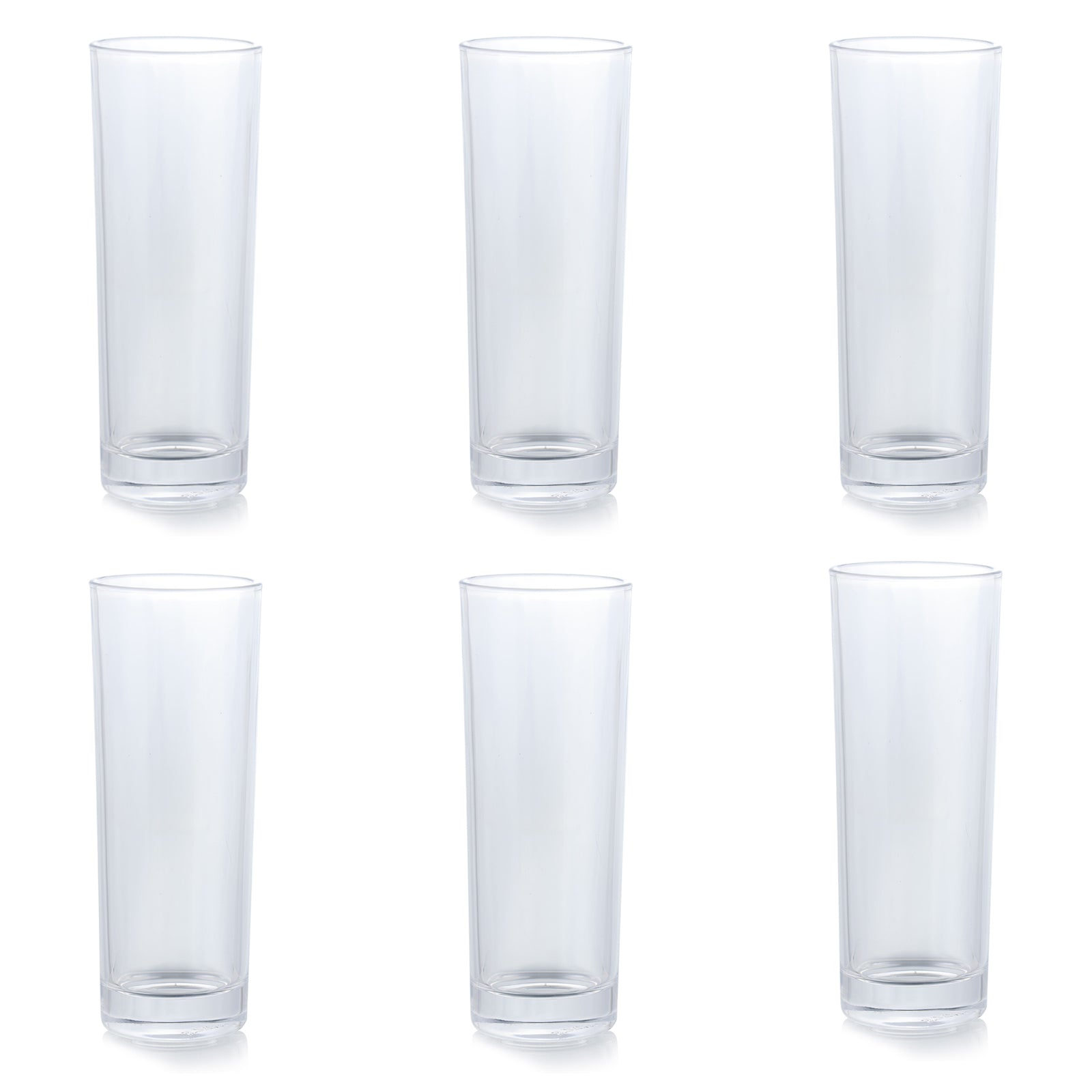 Set of 6 Highball Collins Glasses Crystal Drinking Glasses For Hot Cold Beverage