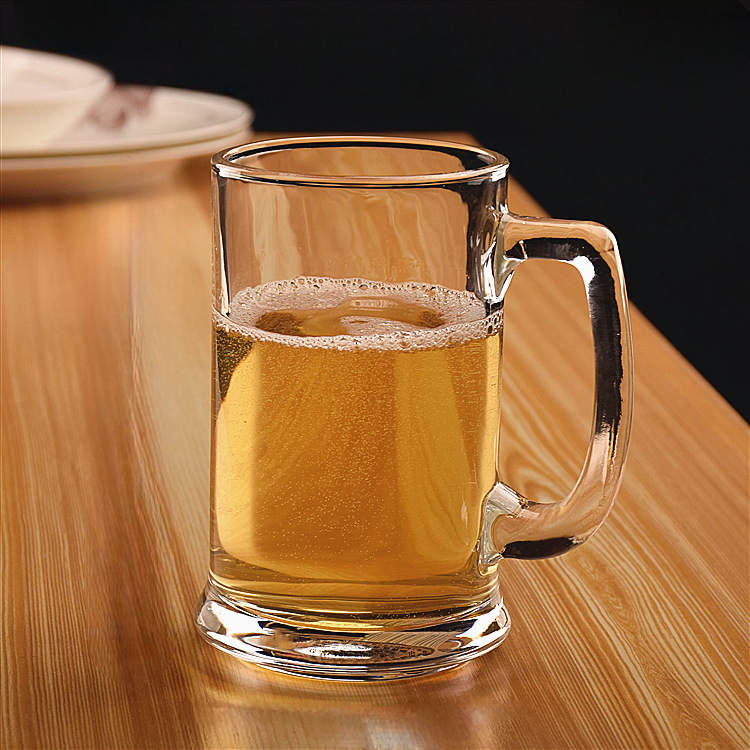 Set of 6 Glass Beer Mugs Heavy Large Thick Beer Glass Steins For Hot Cold Beverage