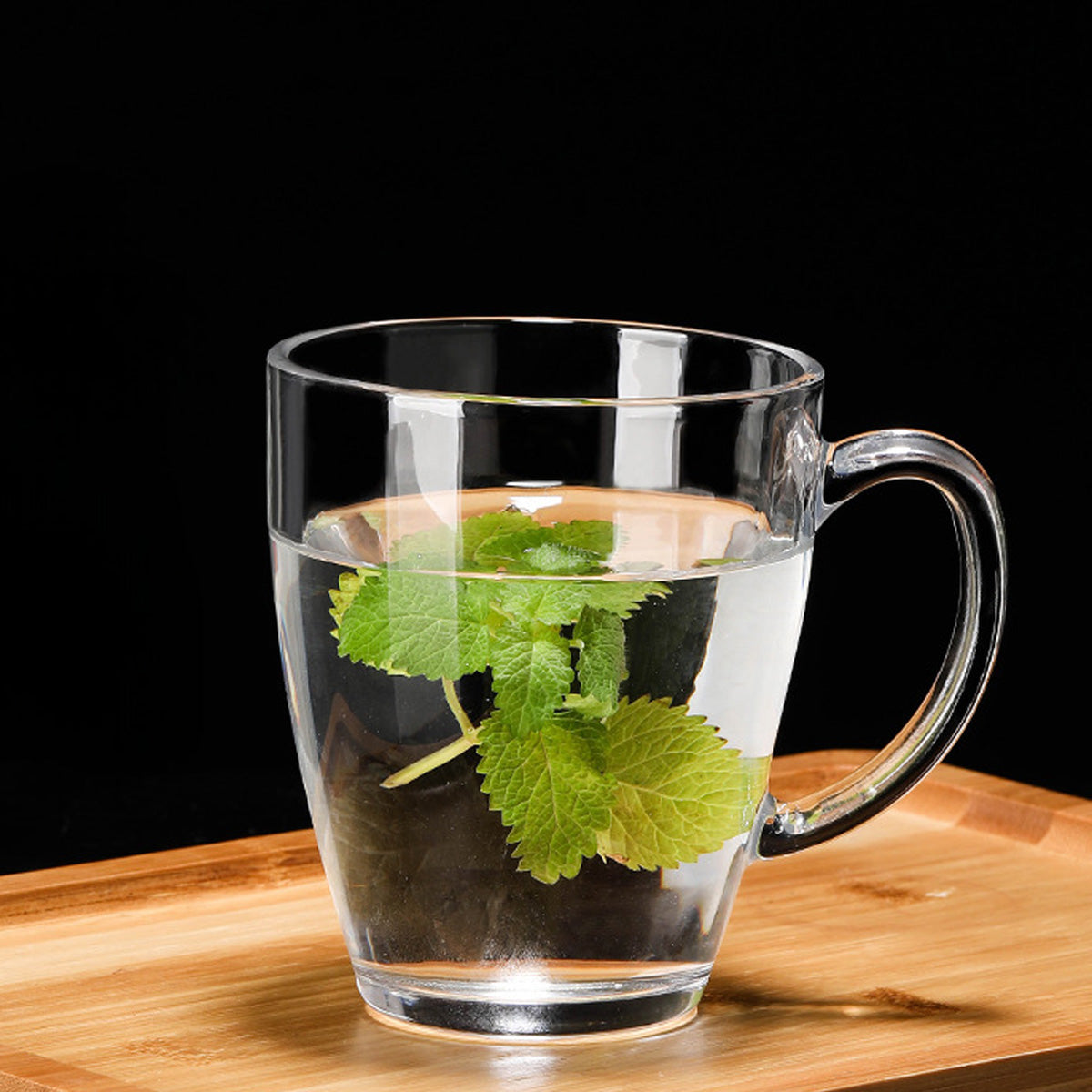 Set of 6  Premium Glass Coffee Mugs With Handle Wide Mouth Hot Cold Beverage Mugs