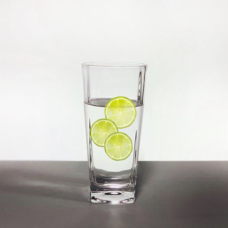 Set of 6 Glass Collins Drinking Tall Cups Kitchen Glasses for Hot Cold Beverage